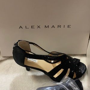 Jewel studded black heels Alex Marie
